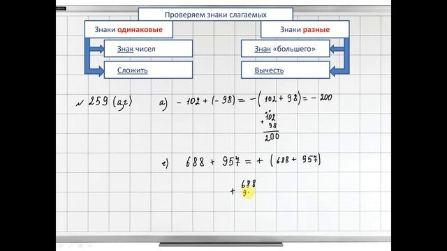 Сложение целых чисел. Часть 2 смотреть онлайн