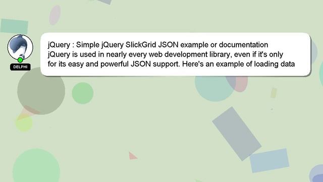 jQuery : Simple jQuery SlickGrid JSON example or documentation смотреть онлайн