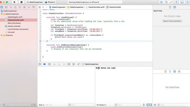 Compare two dates in swift - iOS tutorial смотреть онлайн