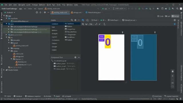 Hello Toast Challenge Output using Android Studio смотреть онлайн