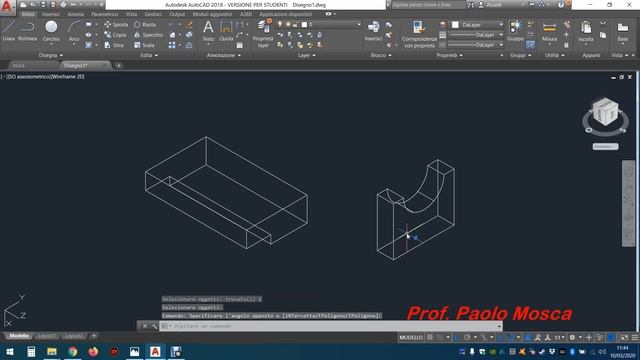 Lez. 1 Realizzazione disegno 3D Autocad 2018 - Prof. Paolo Mosca смотреть онлайн