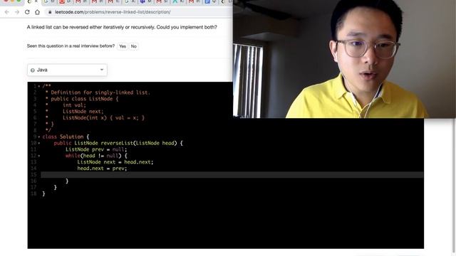 Reverse Linked List - 15 min Java Coding Challenge смотреть онлайн