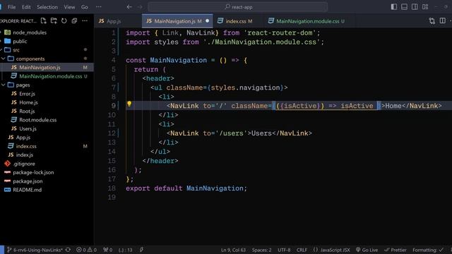 Using Nav Link for Navigation || React Router v6 || Hindi #6 смотреть онлайн