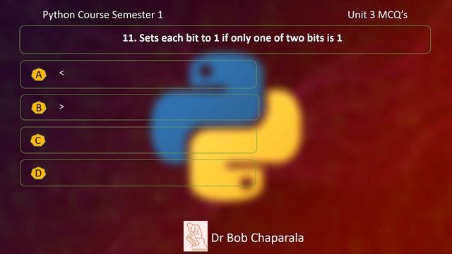 Python Course Semester 1 Unit 3 Mock Questions and answers смотреть онлайн