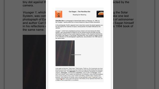 Reading for Meaning - The Pale Blue Dot смотреть онлайн