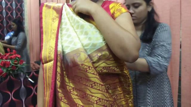 How to Wear silk Saree in Modern style || Saree draping in Telugu смотреть онлайн