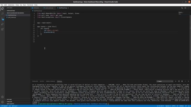 Tutorial Dash - News Dashboard in Python смотреть онлайн