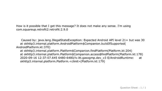 Android : Expected Android API level 21+ but was 30 смотреть онлайн