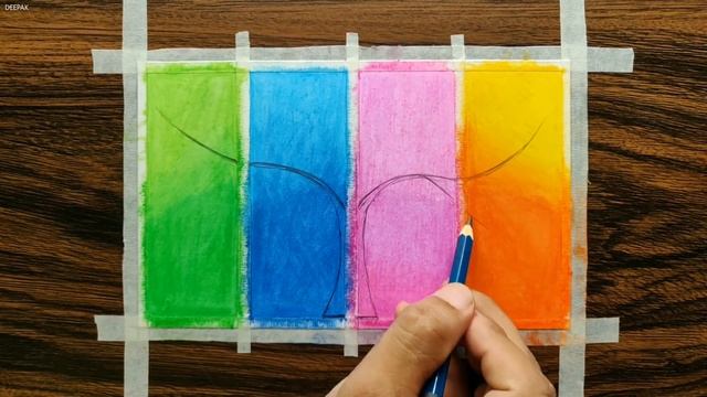 Flower Tree drawing with Oil Pastels - step by step смотреть онлайн