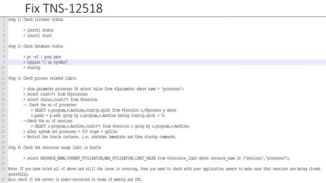 ORA-12518, TNS:listener could not hand off client connection смотреть онлайн