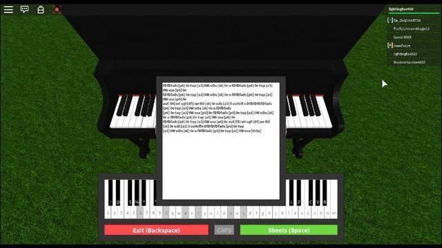 Roblox Virtual Piano) Fur Elise + Sheets смотреть онлайн