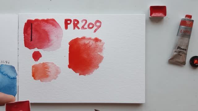 PR209 Хинакридон красный. Акварель Pinax Extra смотреть онлайн