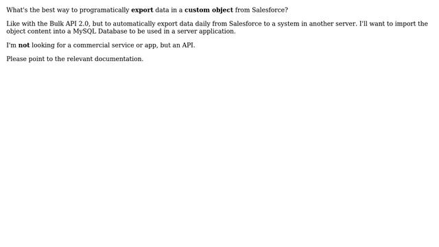 Salesforce: Exporting data APIs? смотреть онлайн