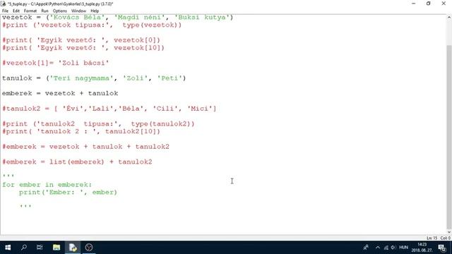 Python Programozás Oktatás: Tuple, zárt lista és a Casting смотреть онлайн