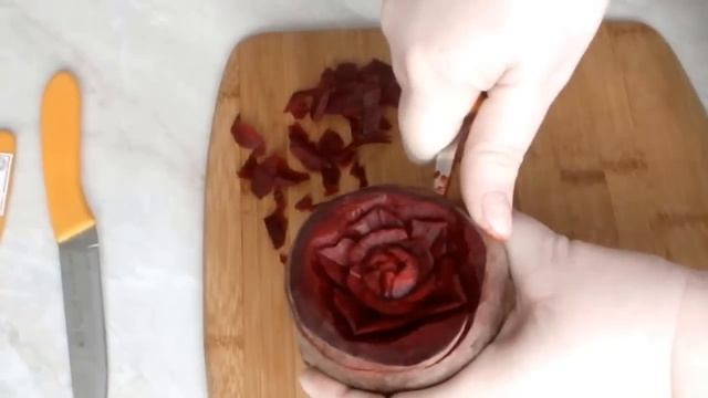 Карвинг из овощей и фруктов свекла роза Vegetable and Fruit Carving смотреть онлайн