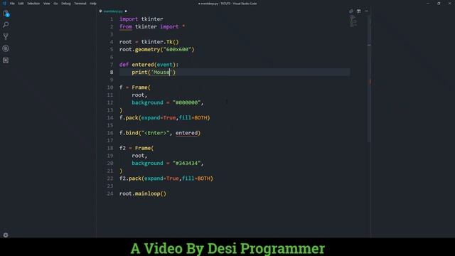 Events In Tkinter | Button Hover Effect | Python Tkinter Tutorials In Hindi By Desi Programmer смотреть онлайн