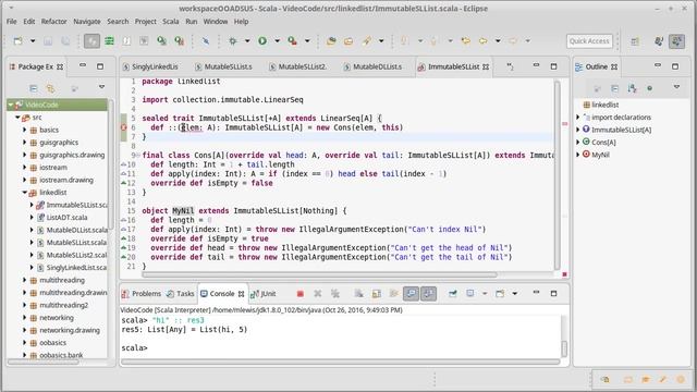 Immutable Linked List 2 (using Scala) смотреть онлайн