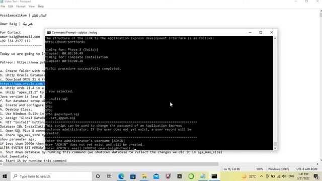 How to Install Oracle APEX 21.1 | DB 18c | Executive | Windows 10 смотреть онлайн