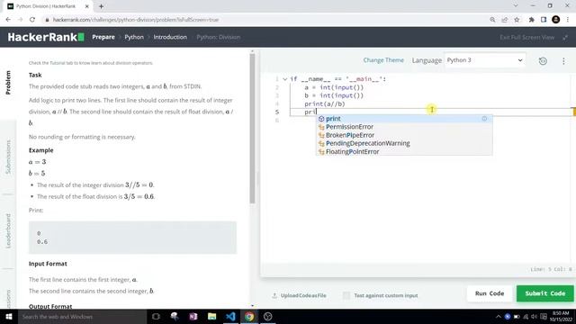 Python: Division | HackerRank Solution | Easy | Introduction | Hindi смотреть онлайн