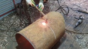 Варим ПЕЧЬ в баню из 530 трубы с открытой каменкой