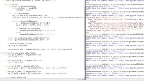 Floorcasting with Pygame and Numpy in Python tutorial Devlog 3d game - SNES Mode7, Bonus: Numba