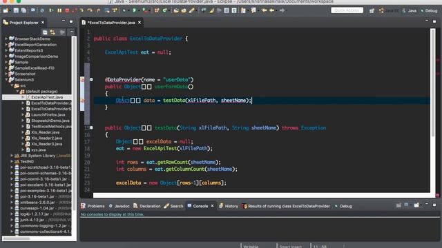 Read data from Excel to DataProvider in Selenium смотреть онлайн