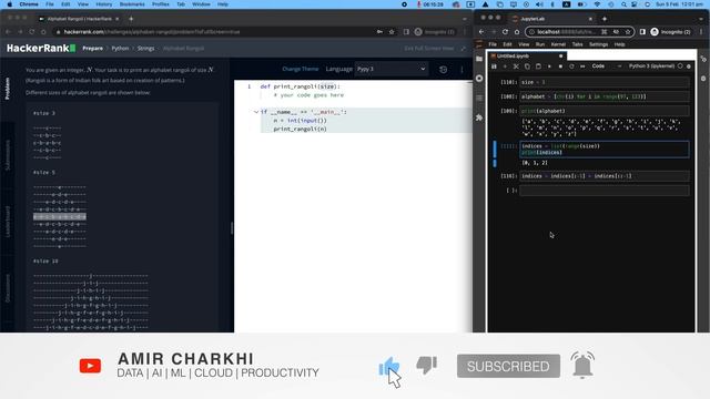 24. Alphabet Rangoli: Hackerrank | Python Solution Explained смотреть онлайн