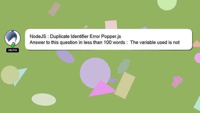 NodeJS : Duplicate Identifier Error Popper.js смотреть онлайн