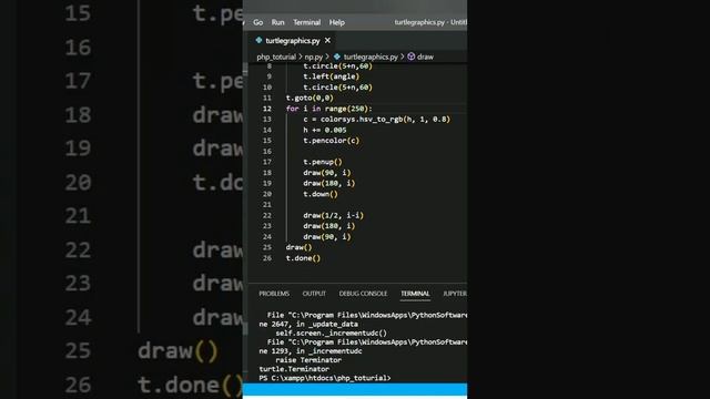 spiral colour design || learn python in हिंदी #python #turtle смотреть онлайн