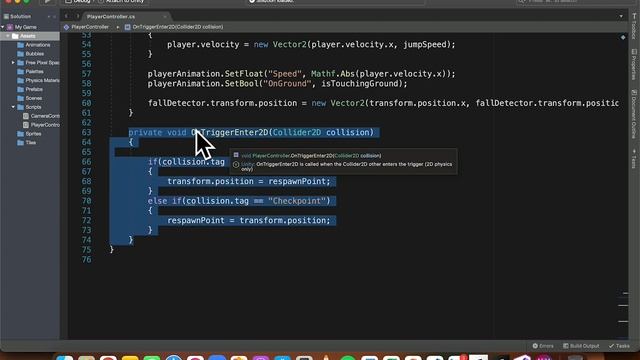 Unity 2D Platformer Tutorial 21 - Level management and teleporting between scenes смотреть онлайн