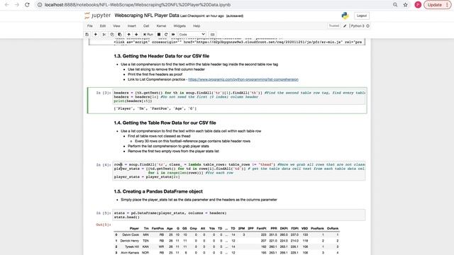 Webscraping NFL Data with Python to CSV смотреть онлайн