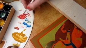 Процесс написания иконы Владимирская Богородица .Этап - пропись . Иконописец Ирина Макарова .