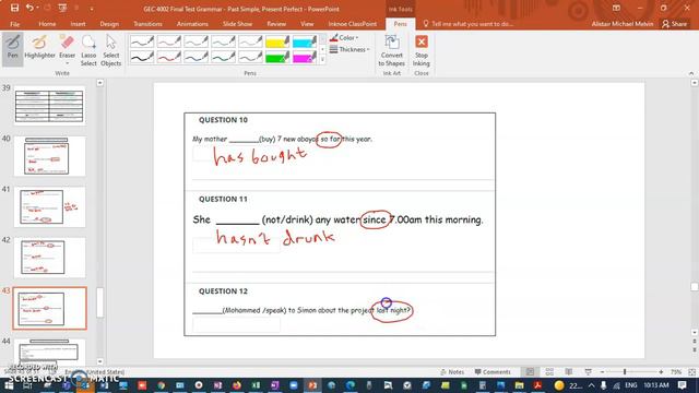Past Simple, Present Perfect BlackBoard GEC 4002 Final Test Grammar смотреть онлайн