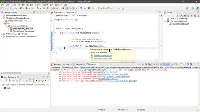 Java Tutorial on java io FileNotFoundException || java.io.FileNotFoundException смотреть онлайн