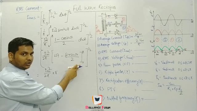FULL WAVE RECTIFIER IN HINDI | PART 2 | BRILLIANCE FORUM | Prof.UTTAM ANAND смотреть онлайн