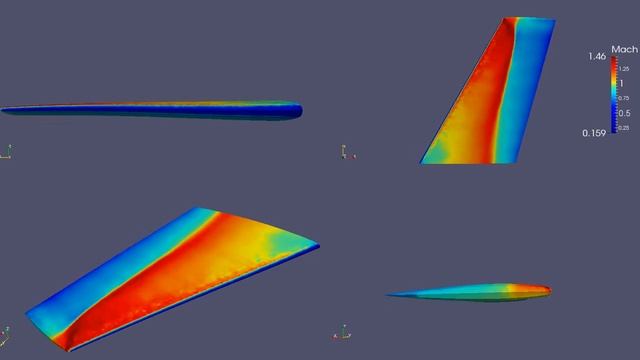ONERA M6 Wing Flutter Simulation, Mach 0.86, 3.06 Degrees Angle of Attack смотреть онлайн
