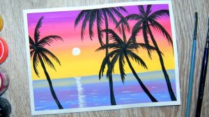 10 простых идей как нарисовать закат