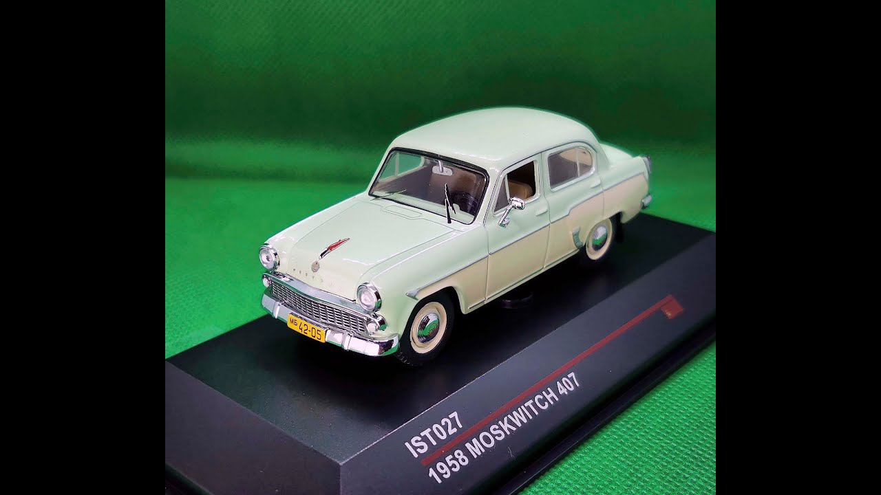 Модель автомобиля Москвич 407 (1958г) светло-зеленый с белым в масштабе 1:43 от IST-models.