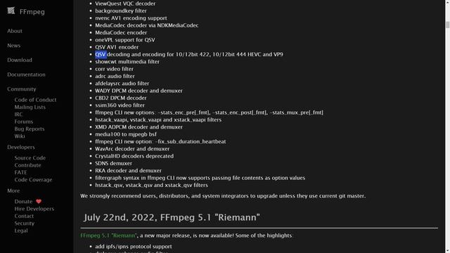 Вышел ffmpeg 6.0 "Von Neumann" смотреть онлайн