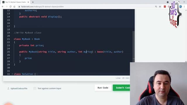 Hackerrank "30 Days of Code" Çözümleri - Day 13: Abstract Classes смотреть онлайн