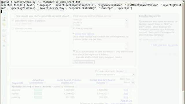 Google Adwords Keyword Tool (Python) : Testing against the real service смотреть онлайн