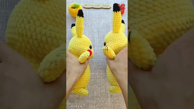 Вязаный Пикачу крючком по схеме и описанию @goozell_toys, Плюшевый Пикачу амигуруми МК