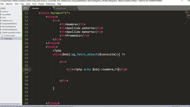 Mostrar todos los registros de una tabla de PostgreSQL, en una tabla html desde php. смотреть онлайн