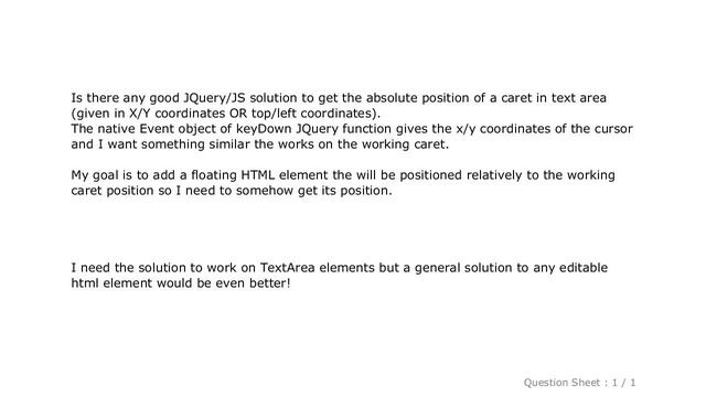 HTML : Get caret XY coordinates in text area смотреть онлайн