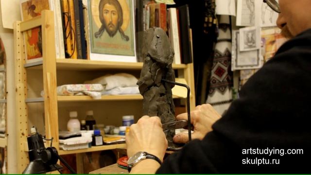 Композиция в скульптуре. Эскиз одной фигурки. смотреть онлайн