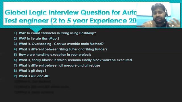 Global Logic Interview Question for Automation Test engineer (2 to 5 year Experience 2022 ) смотреть онлайн