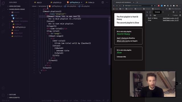 Handlebars - #4 - Block helpers смотреть онлайн