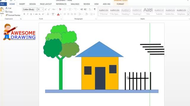 How to Draw House In Microsoft Word | Sample House Drawing in Microsoft Word | Draw House in MS Wor смотреть онлайн