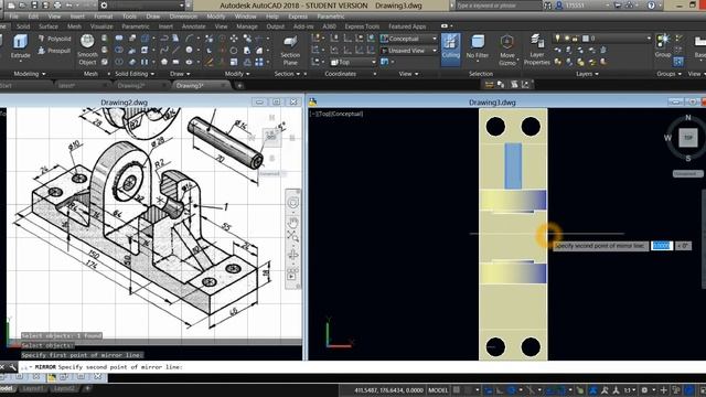 Mechanical modeling tutorial in AutoCAD / Assemble parts смотреть онлайн