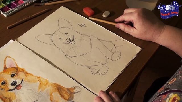 Урок ИЗО Акварелька - Корги смотреть онлайн